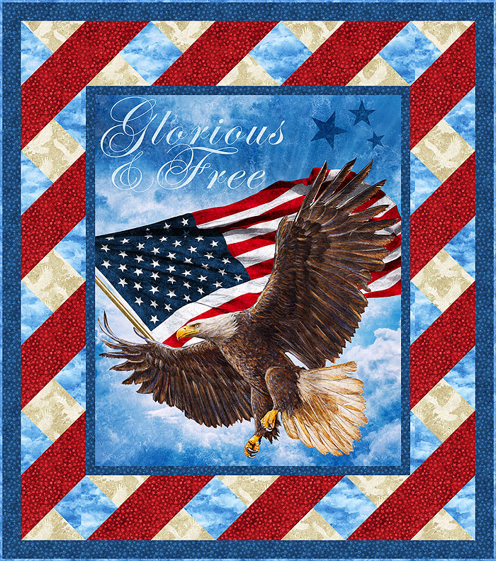 "Glorious and Free" is a Free Quilts of Valor (QOV) Pattern designed by Luana from eQuilter Fabrics!