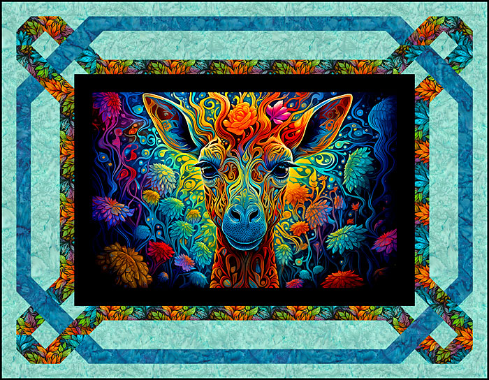 Mystical Giraffe quilt pattern (lap quilt finishes 67.5" x 52.5")