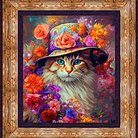Floral Kitty Portrait