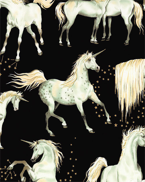 Stars of The Unicorn - Magic & Fantasy - Black,/Gold