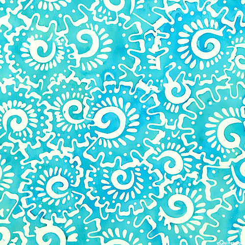 Seaglass - Spiral Shells Batik - Bahama Blue