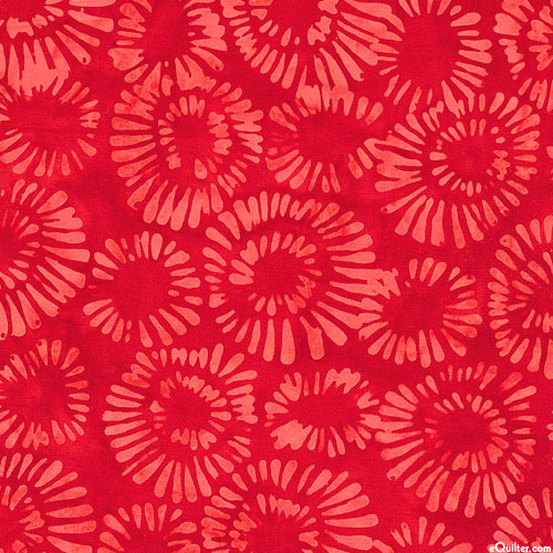 Quiltessentials 5 - Amoebas Batik - Flame Red