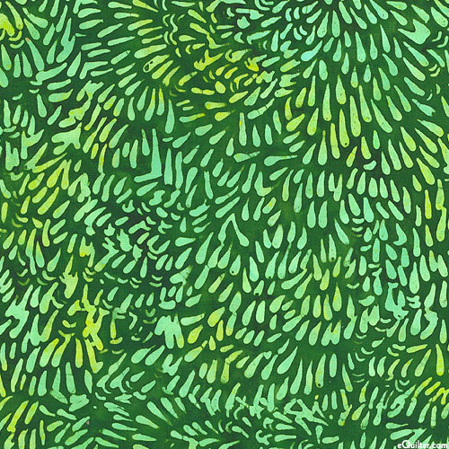 Quiltessentials 5 - Rainy Droplets Batik - Jungle Green