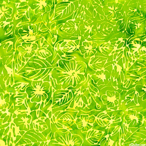 Quiltessentials 5 - Leafy Fronds Batik - Kelly Green
