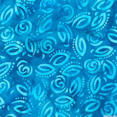 Luna - Leafy Petals Batik - Ocean Blue
