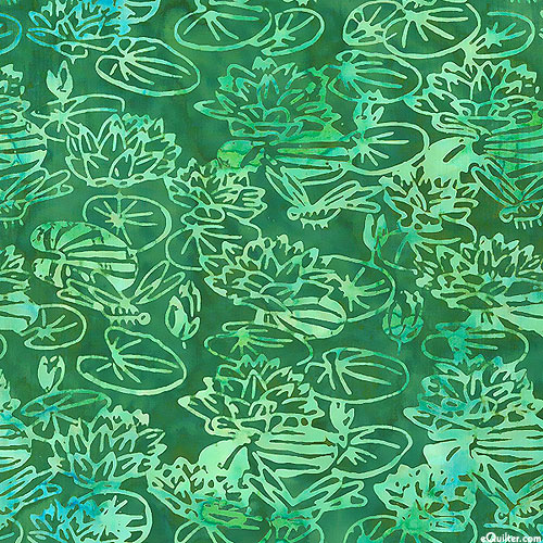 Don't Bug Me - Lily Pad Pond Batik - Jungle Green