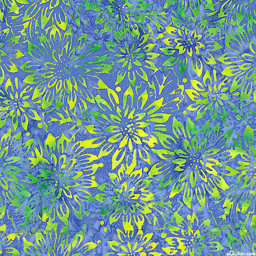 Limelight - Packed Blossoms Batik - Cornflower Blue