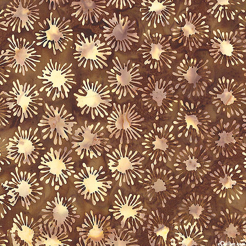 Autumn Grey - Dandelion Batik - Walnut Brown