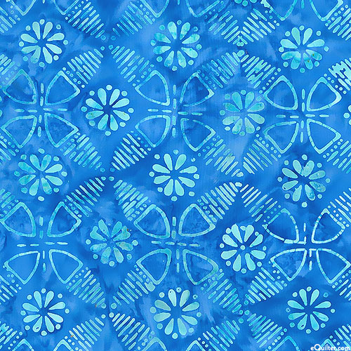 Luna - Floral Medallion Batik - Royal Blue