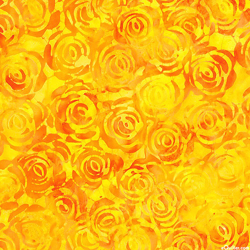 Lost In Time - Rosebush Batik - Dandelion Yellow