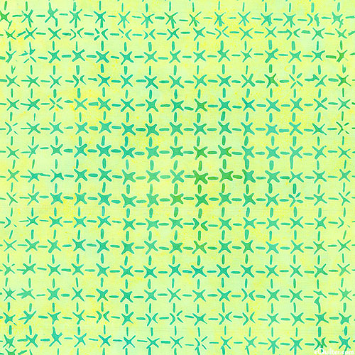 Seaglass - Cross Hatch Grid Batik - Chartreuse
