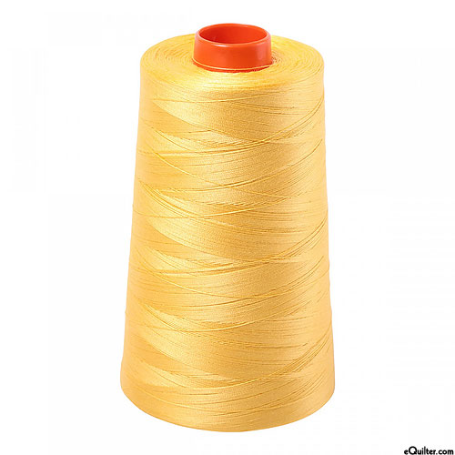 Yellow - AURIFIL Cotton Thread CONE - Solid 50 Wt - Sun Yellow