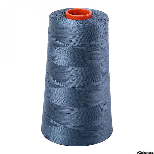 Blue - AURIFIL Cotton Thread CONE - Solid 50 Wt - Md Blue Gray