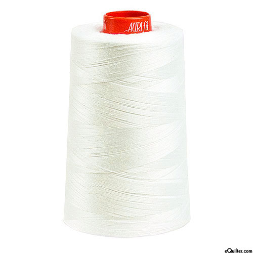 Cream - AURIFIL Cotton Thread CONE - Solid 50 Wt - Natural White