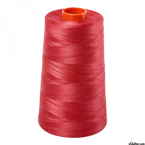 Red - AURIFIL Cotton Thread CONE - Solid 50 Wt - Red Peony