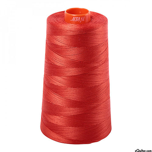 Red - AURIFIL Cotton Thread CONE - Solid 50 Wt - Red Orange