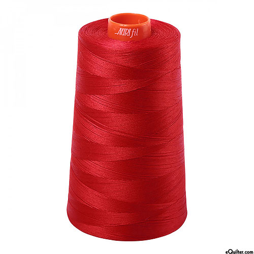 Red - AURIFIL Cotton Thread CONE - Solid 50 Wt - Red