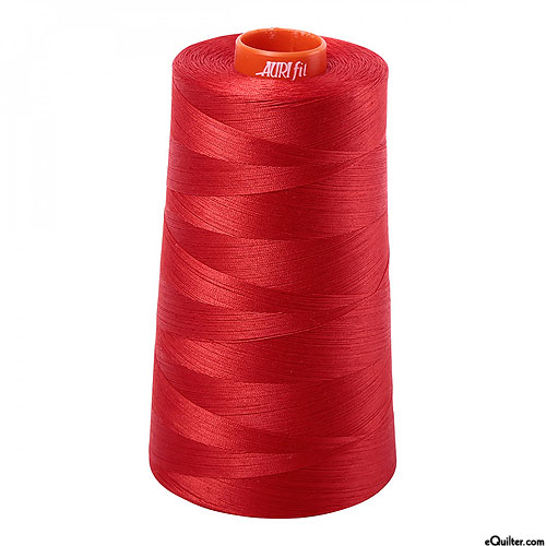Red - AURIFIL Cotton Thread CONE - Solid 50 Wt - Paprika Red