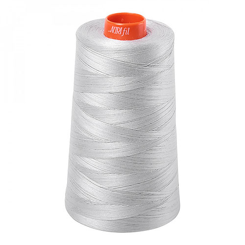 Gray - AURIFIL Cotton Thread CONE - Solid 50 Wt - Aluminum Gray