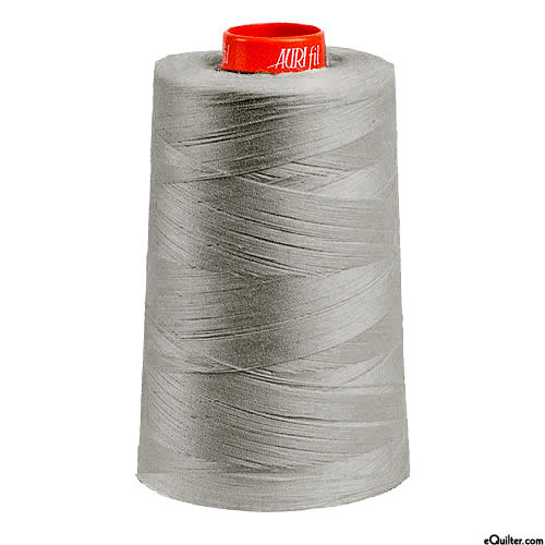 Natural - AURIFIL Cotton Thread CONE - Solid 50 Wt - Steel Gray