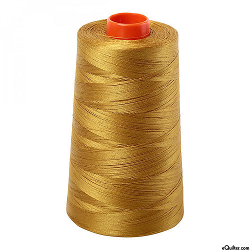 Gold - AURIFIL Cotton Thread CONE - Solid 50 Wt - Brass