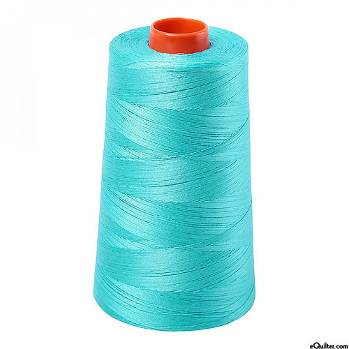Turquoise - AURIFIL Cotton Thread CONE - Solid 50 Wt - Brt Turq