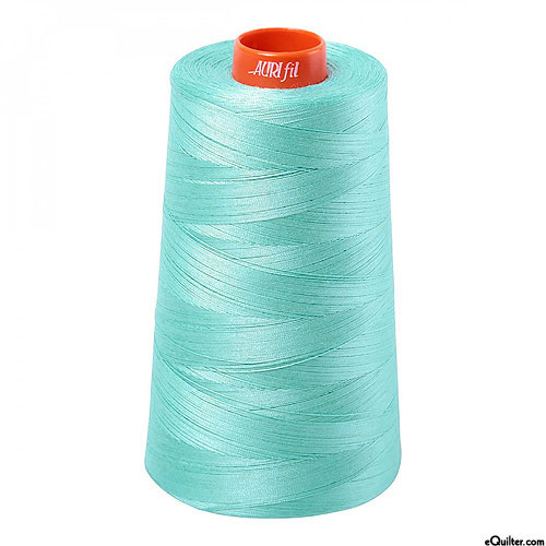 Turquoise - AURIFIL Cotton Thread CONE - Solid 50 Wt - Lt Turq