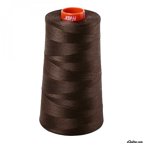 Brown - AURIFIL Cotton Thread CONE - Solid 50 Wt - Dark Brown