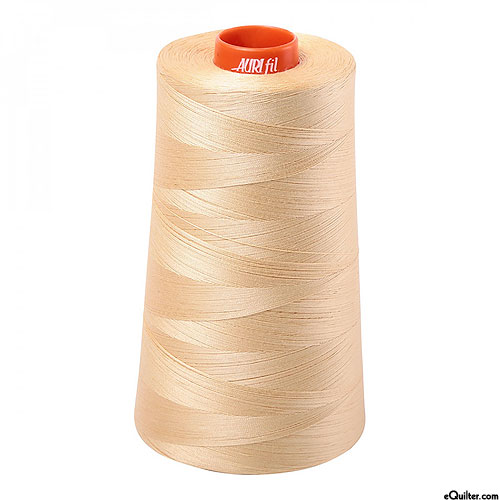 Yellow - AURIFIL Cotton Thread CONE - Solid 50 Wt - Lt Caramel
