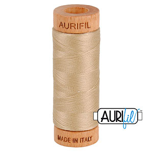 Natural - AURIFIL Cotton Thread - Solid 80 Wt - Sand