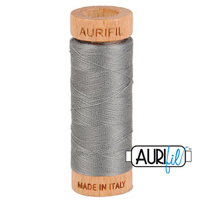 Gray - AURIFIL Cotton Thread - Solid 80 Wt - Arctic Gray