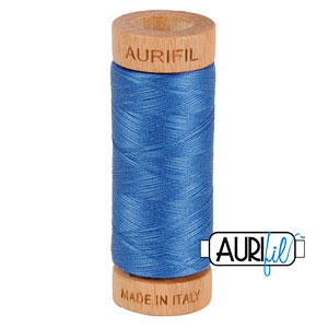 Blue - AURIFIL Cotton Thread - Solid 80 Wt - Delft Blue