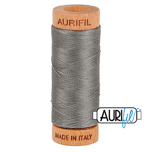 Gray - AURIFIL Cotton Thread - Solid 80 Wt - Gray Smoke