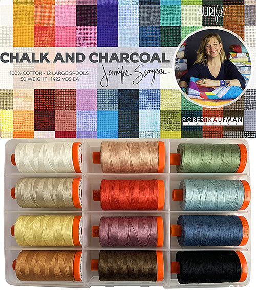Aurifil Thread Set - Jennifer Sampou - Chalk & Charcoal