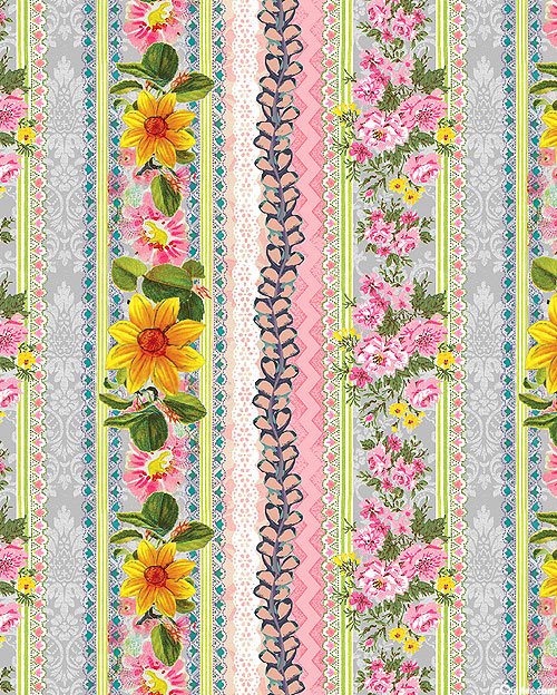 A Beautiful Life - Collage Stripe - Ash Gray - DIGITAL