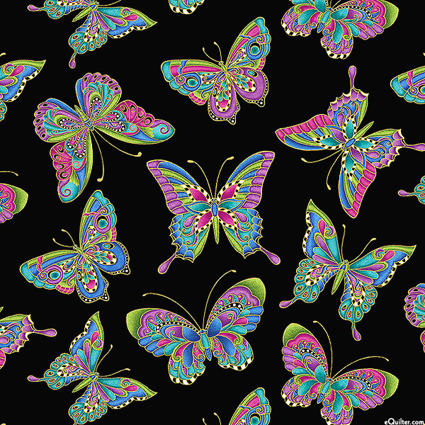 Alluring Butterflies - Tiny Wings - Black/Gold