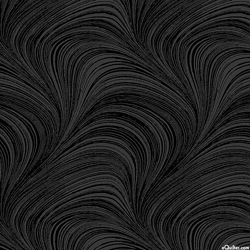 Wave Texture - Black - FLANNEL - 108" QUILT BACKING