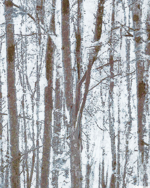 Into the Woods - Forest Through the Trees - Frost Gray - FLANNEL