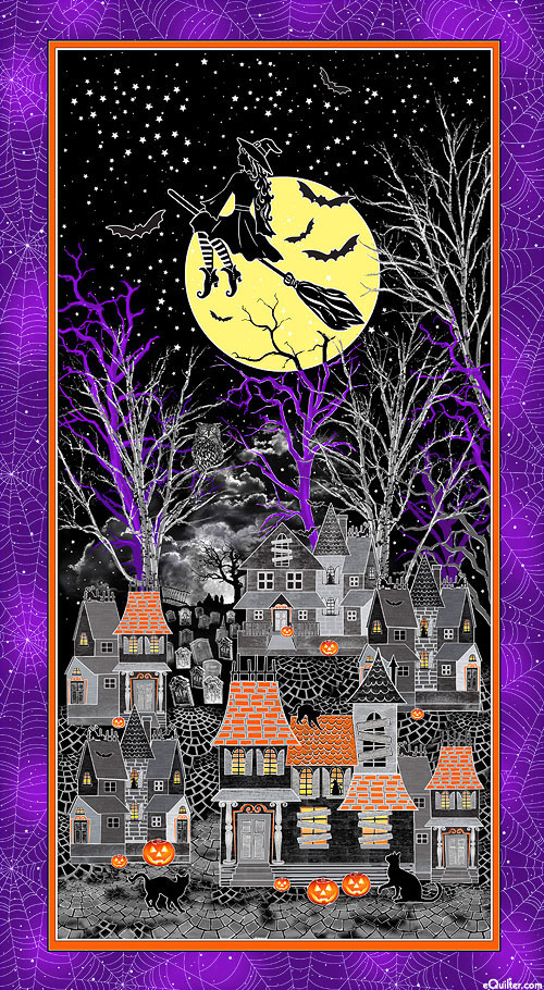 Halloween Spirit - Hallow's Eve - Purple/Glow - 24" x 44" PANEL