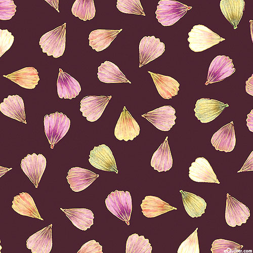 Floral Impressions - Single Petals - Raisin/Gold