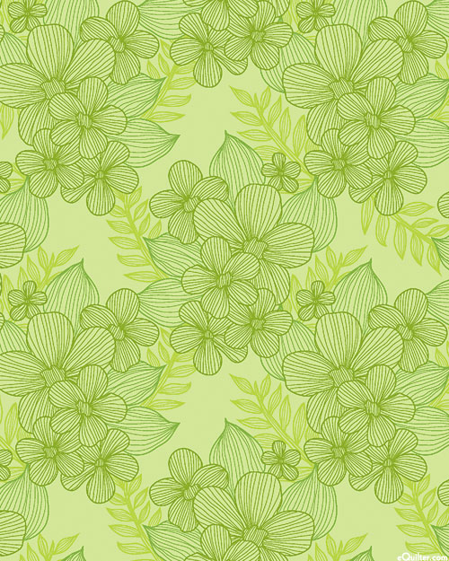 Judy's Bloom - Lacey Floral - Celery Green