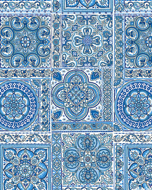 Bluesette - Mediterranean Tiles - White