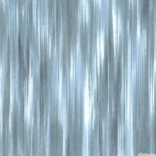 Fleurish - Faux Ikat Stripes - Steel Gray