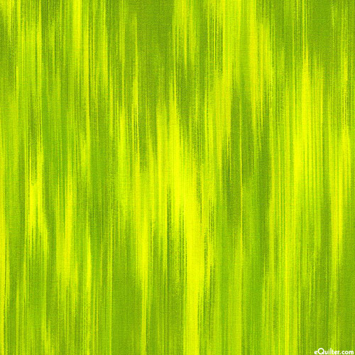 Fleurish - Faux Ikat Stripes - Kiwi Green