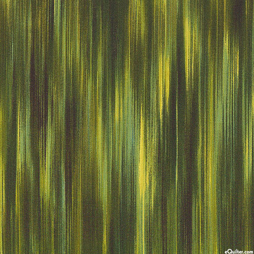 Fleurish - Faux Ikat Stripes - Palm Green