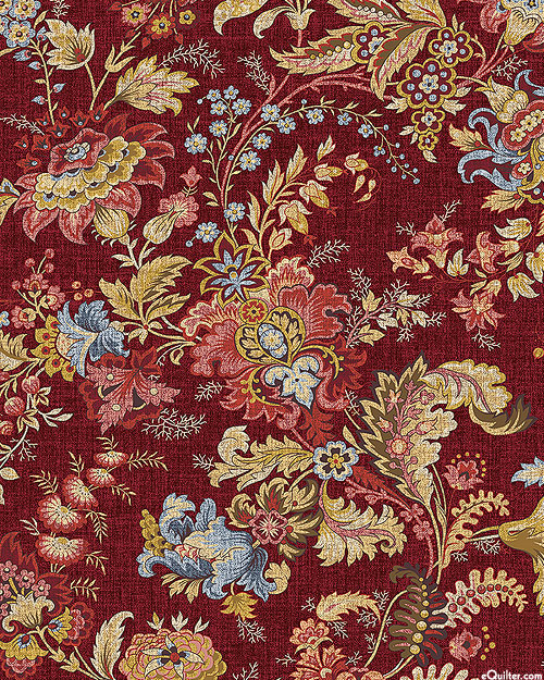 French Cottage - Colette's Garden - Wine Red
