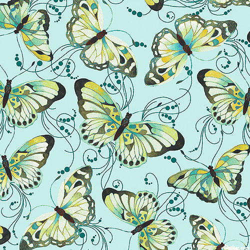 Peacock Symphony - Blissful Butterflies - Aquamarine