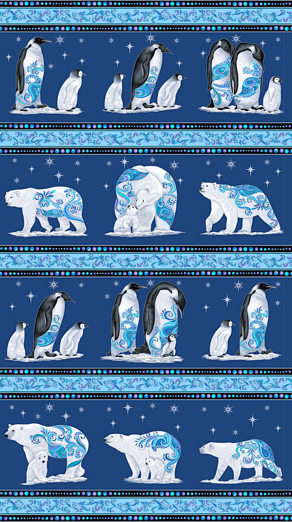 Polar Attitude - Arctic Swirls Stripe - Navy Blue/Pearlescent
