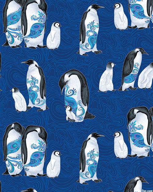 Polar Attitude - Scrolling Penguins - Baby Blue/Pearlescent