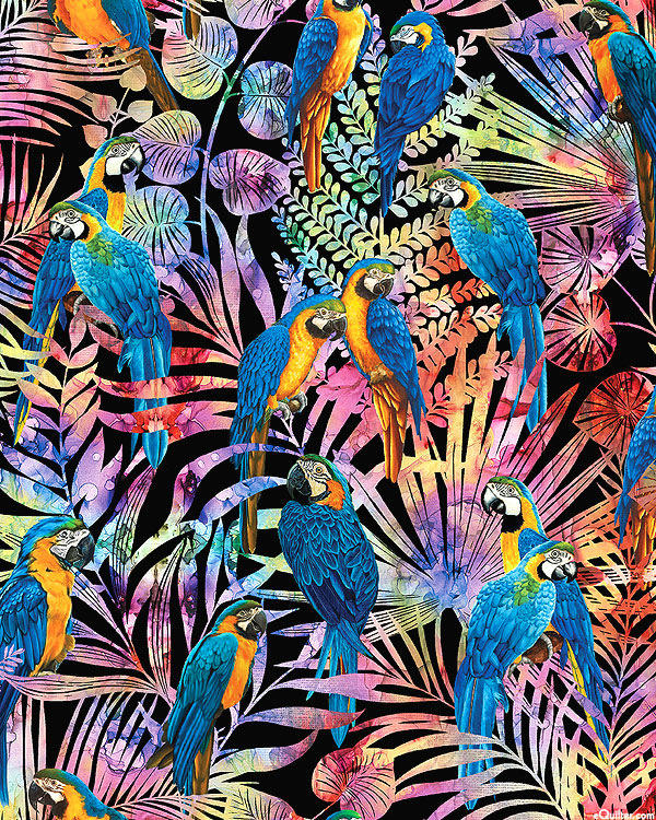 Parrot Habitat - Jungle Birds - Black - DIGITAL